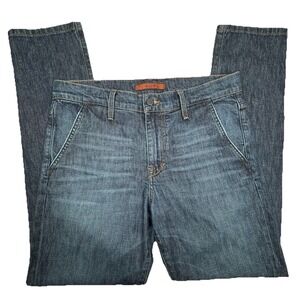 Joe's Jeans Slouched Straight Ankle Fit Jeans Men's 32 33X31 Denim‎ Whiskers EUC